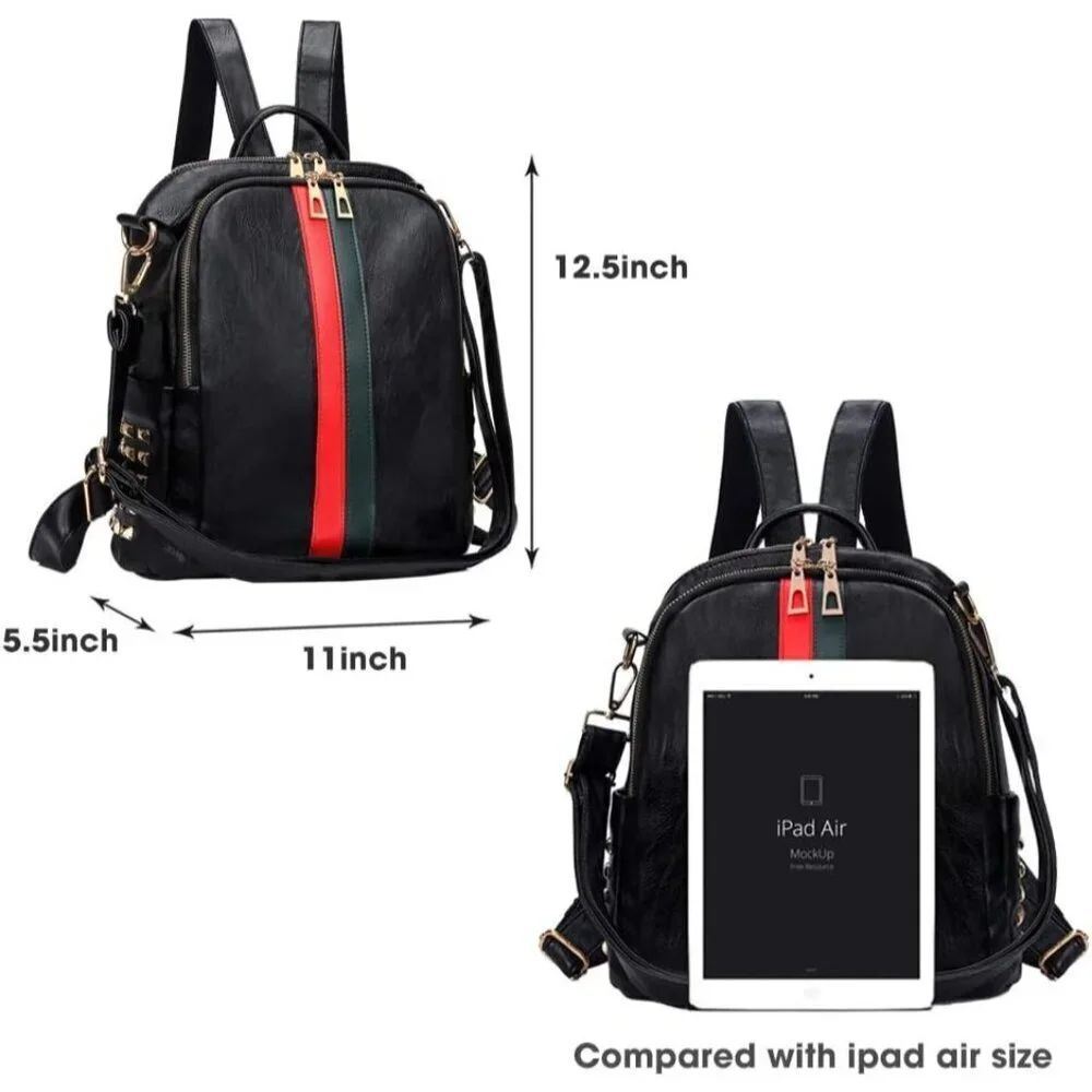 PU Leather Mini B Big Black Backpack Women Cute Fashion Shoulder Bag Small Purse